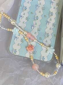 复古陶瓷花相机或手机吊饰 - 小巧精致，完美的节日配饰