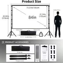 GAINVANE Hot Selling Items In The Middle EastPortable Projector Screen, 16:9 4K HD Wrinkle-Free Polyester Matte Screen With 160° Viewing Angle, Supports Front & Rear Projection, Lightweight And Easy To Assemble - White - View 10