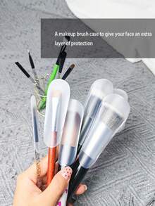 5/10pcs Silicone Makeup Brush Protector Cover Set, Odorless Makeup Brush Sleeves, Portable Makeup Tool Accessories, 5 Size Options