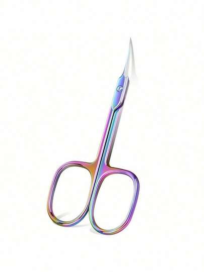 不锈钢角质层剪刀，带精密弯曲尖端 - 左右手通用 1 件装指甲剪，无香型，防滑死皮修剪器，适用于修甲和修脚，死皮剪刀，俄罗斯风格预处理角质层指甲剪，指甲尖头剪刀，美容剪刀，四面刀片，度假，海滩，旅行套装，美甲用品，美甲工具，美甲工具，返校，指甲，按压指甲用美甲工具