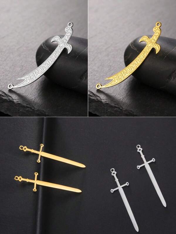 1 Stück Edelstahl Schwert Anhänger für DIY Armbänder, Ketten, Ohrringe, Schlüsselanhänger Accessoires, Geschenk