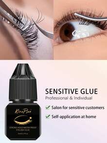 Pegamento para pestañas hipoalergénico - Pegamento para extensión de pestañas - Secado rápido (0.5-1 seg), Larga duración 45 días, Apto para principiantes y salones de pestañas DIY - Negro - Ver 9
