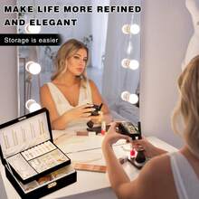 1pc Multi-Grid Large Capacity Jewelry Storage Box, Gift For Valentine's Day,3 Grids White Or Grey - Multicolor - View 5