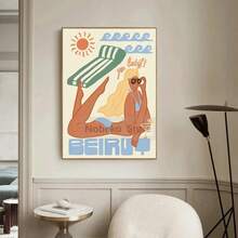 1 Stück Beirut Kunstposter Reise Moderne arabische Kunstdrucke Leinwandmalerei Wandbilder Wohndekoration Mittelmeerraum Optional mit Rahmen - Verschiedenfarbig - Übersicht 4