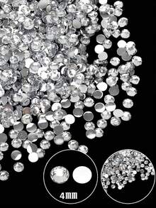 2000/800/400颗/包 树脂水钻,2mm-6mm 透明平底美甲水钻,适用于DIY手工、美甲、手机壳、鞋子、衣服、工艺装饰、美甲宝石、美甲用品、美甲饰品 - 銀色 - 查看 10