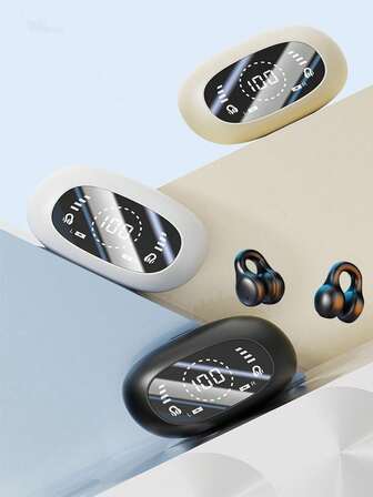 1 件无线蓝牙耳机迷你运动入耳式蓝牙耳机运动低功耗远程防噪蓝牙耳机带数字显示，增强低音无线耳机 - 触摸控制，长电池寿命，免提通话音乐和运动