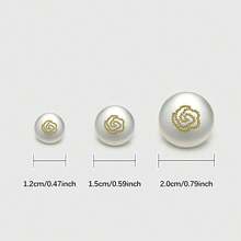 10pcs 12mm Gold Round Small Button Suitable For Shirts, Fashionable Rose Design Clothes Decoration Button, DIY Sewing Accessories Metal Button For Coat - Multicolor - View 1
