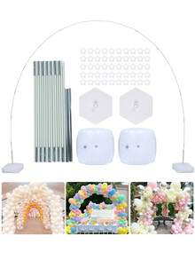 1 Conjunto Suporte Ajustável para Arco de Balões, Kit de Arco de Balões incluindo Base Preenchível com Água, Hastes e Tubos de Aço, Arco de Balões Resistente e Grande, Coluna de Arco de Balões com Dobra Livre, Decoração de Casamento, Suprimentos para Festa de Aniversário, Decoração de Chá de Bebê, Acessório para Festa de Revelação de Gênero, Decorações para Festa de Feriado, Suprimentos para Aniversário, Decoração para Evento e Celebração, Adequado para Múltiplas Ocasiões, Presente Ideal para Organizadores de Eventos e Festas, Suprimentos para Halloween - Multicolorido - Visão 3