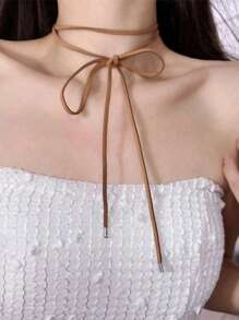 1pc Gothic Style Sexy Lace Bow Choker Necklace, Korean Velvet Ribbon Collar Necklace Suitable For Women's Daily Wear, Festivals, Gatherings, Activities, Jewelry, And Couples Gift