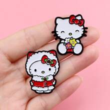 Sanrio Set de 4 piezas de pines esmaltados lindos, insignias para solapa, broches para mochilas, mujeres, ropa, regalo, joyería, accesorios de moda