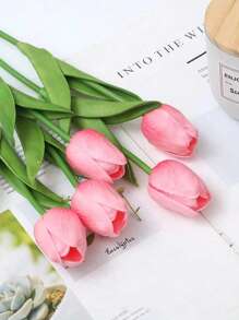 1/3/10/20pcs Premium Artificial Flowers, Real Touch Tulips Bouquet, Artificial Flowers For Wedding Room Home Hotel Party Event Valentine's Day New Years Gifts