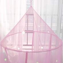 Hanging Mosquito Net, Fine Mesh Luminous Stars Princess Bed Canopy Dustproof Bug Net - Pink - View 5