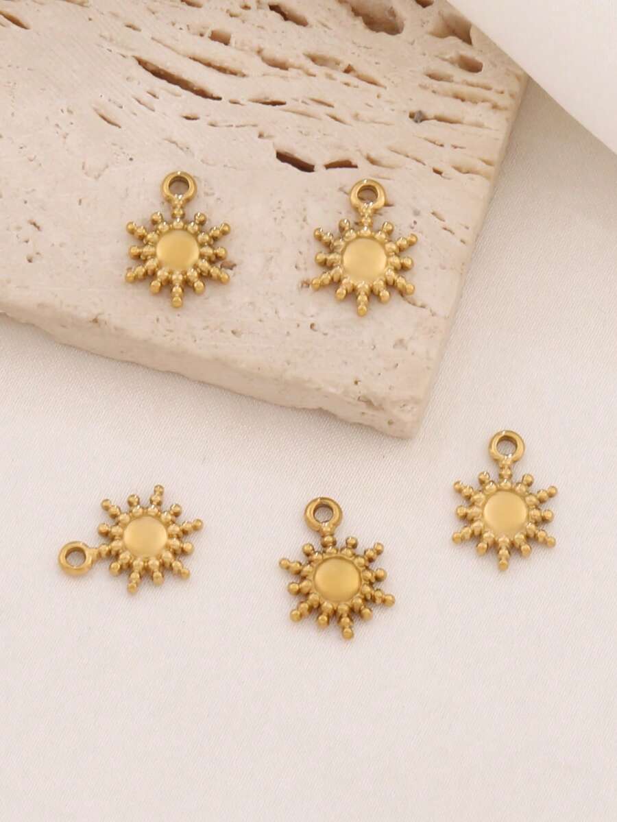 5 mặt dây chuyền mặt trời bằng thép không gỉ chất lượng cao mạ vàng 18K dành cho đồ trang sức tự làm phụ kiện - mặt dây chuyền - Xem 1