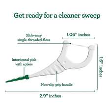 2 In 1 Dental Floss Picks - Non-Slip Grip Handle, Slide Easy, No Break Or Shred Flosser - Complete Oral Care With Interdental Pick For Healthy Teeth & Gums - Mint Flavor, 40 Count (1 Pack) - 40 Đếm - Xem 4