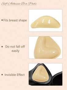 2 Pcs Breathable Silicone Triangle Thickened Adhesive Bra, Self-Adhesive Double-Sided Brush Glue Concealed Nipple Cover