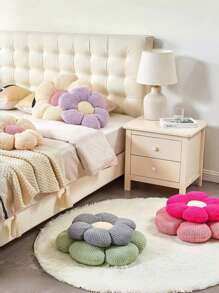 Blumenkissen für Heimdekoration, süß geformtes Bodenkissen, ästhetisches Plüsch-Dekokissen für Bett, Sofa und Couch