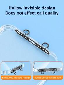 不锈钢侧装式手机夹手机腕带配件 侧装式双扣垫圈 超薄背贴 防丢牢固连接垫圈 双扣双耳手机夹腕带 金属垫圈 - 彩色 - 查看 5