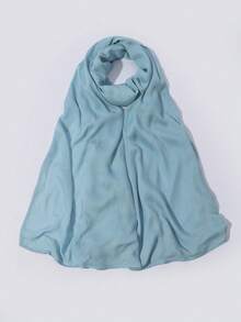 1 件女士 Abaya 配饰纯色宽边莫代尔围巾，休闲透气头巾百搭保暖披肩头带柔软头巾面纱衣服