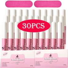 Nail Glue, Nail Glue For Acrylic Nails, Professional Nail Tip Glue For Acrylic Nails Press On Nails,Super Strong Nail Tips Glue For Stick On Nails Long Lasting Nail Glue For Fake Nails 0.07OZ/30PCS