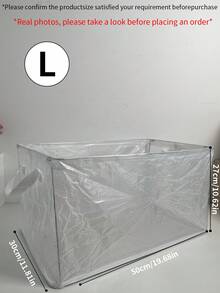 1 件简易透明 PVC 防水衣柜收纳盒，钢架织物收纳箱，适用于衣服、家居和宿舍使用 - 無色 - 查看 13