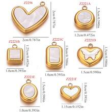 5 件 304 不锈钢时尚心形蝴蝶圆形吊坠 DIY 项链耳环手链珠宝配饰制作礼物 - 吊墜 - 查看 6