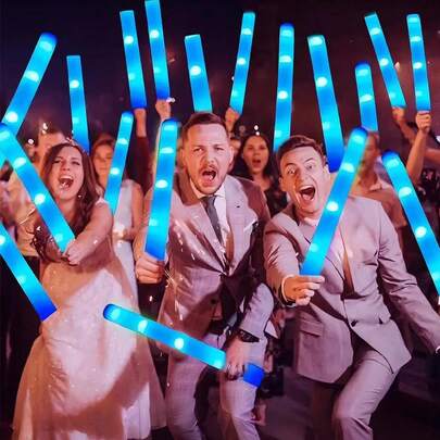 20 piezas Varitas luminosas LED, adecuadas para fiestas, bodas, cumpleaños, Navidad y Halloween, funcionan con batería, perfectas para crear un ambiente de fiesta animado, esenciales para celebraciones | Accesorios luminosos | Iluminación funcional (planas pero se pueden rebotar, no compre si le molesta)