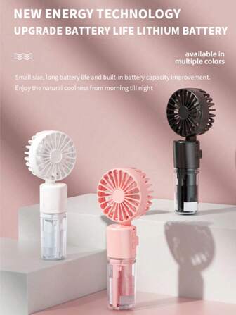 Portable Handheld Mist Fan, Mini Cooling Fan With Spray Function, Lightweight & Quiet, Suitable For Indoor And Outdoor Use, Black/Pink/White, Handheld Fan, Essential For Holidays