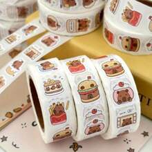 2st 500pcs/Roll Capybara Stickers - PVC, Self-Adhesive Decals With Cute Animal Designs, Glitter Finish, Perfect For Laptops, Scrapbooks, Phones, Skateboards, Guitars - Ideal For DIY Projects And Holiday Gifts, Notebook Stickers|Playful Decals| Stickers - Multicolor - View 3