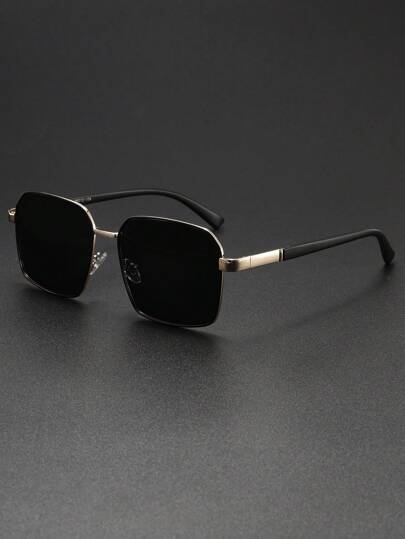 1pc Retro Punk Metal Men's Glasses Frame, Driving Specialized Eyewear