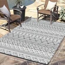 1pc Summer New Carpet, Reversible Outdoor Rug, Made Of Polypropylene, Foldable, Suitable For RV Camping, Outdoor Patio, Backyard And Picnics, Lightweight & Portable, Easy To Clean, Applicable For Spring And Summer Use [Gift Packaging: Gift Bag + Tent Peg + Gift-Grade Plastic Sealing] - Multicolor - View 26