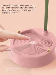 现代LED台灯，无线，可调节鹅颈，可调光，触摸控制，可充电1200mAh锂电池，USB供电，按钮控制，磨砂塑料和金属装饰，圆柱形灯罩，纯色，梦幻主题，可爱迷你，蓝色，带护眼夜灯，适用于大学宿舍，卧室，办公室阅读 - 彩色 - 查看 8