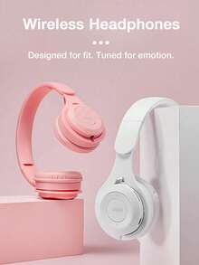 GENAI Wireless Headphones With Microphone, HiFi Stereo Sound, Foldable & Lightweight, Volume Control, 3.5mm Stereo Cable, Deep Bass, Suitable For Home, Office, Phones, Computers - Multicolor - View 3