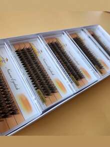 600pcs Thick C Curl 9-13mm Mixed Black DIY Eyelash Extension Kit, Creates Fluffy Natural-Looking Lashes, Includes DIY Eyelash Glue, DIY Remover, And DIY Eyelash Extension Tools - D - View 5