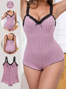 Dames romper met geplooide bandjes, nachtkleding, vakantie