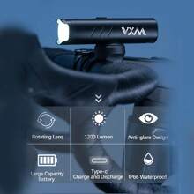 VXM Bicycle Front Light, Powerful Flashlight Headlight For Road Bike/Mountain Bike, Night Riding Light