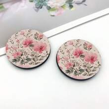 2 pièces de dessous de verre à motif floral pour voiture, tapis de coupe de voiture élégant et durable, séchage rapide et antidérapant