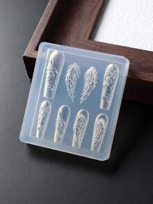 5D立体天使翅膀硅胶美甲雕刻模具，复洛克哥特风格美甲模板，美甲工具，美甲用品，美甲配件 - 無色 - 查看 6