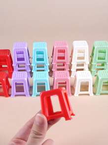 1 pièce Mini Set de table de Mahjong avec tabourets miniatures, échecs, go, blocs de construction, dames, jouets pour maison de poupée, accessoires de salle de Mahjong miniature à l'échelle 1:12, couleur aléatoire