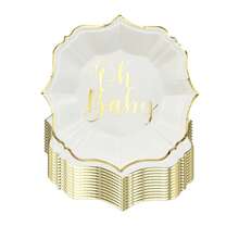 10个/30个装 OhBaby 纸盘，扇形边，7英寸甜点盘，生日派对盘 - Oh Baby - 查看 3