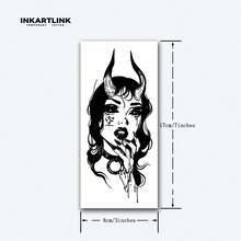 INKARTLINK Non-Permanent Tattoo Technology, Japanese Style Female Roshana Temporary Tattoo, Realistic Semi-Permanent Body Art Sticker, Waterproof Sweat-Proof Lasts 1-2 Weeks, Plant-Based Niche Women Body Sticker - Black - View 5