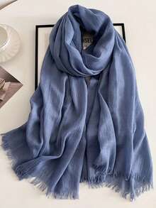 1pc Soft Muslim Hijab Solid Color Long Scarf For Sun Protection, Suitable For Mosque Use Bandana,Hair Band,Head Band Ideal For Dressing Up Your Look For Abaya - QMD602 - View 16