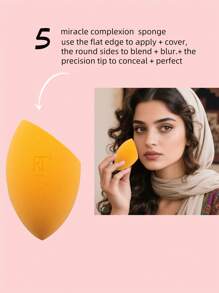 Real Techniques Set de 5 piezas de brochas de maquillaje esenciales para uso diario, que incluye 4 brochas y una esponja de maquillaje, para base, rubor, bronceador, contorno, sombra de ojos y polvos, set de regalo para viaje