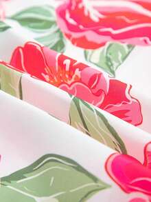 Acelitt Casual Ruffle V-Neck Short Sleeve Printed Pullover Top, Summer - Multicolor - View 10