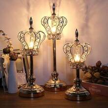 1/3 件水晶皇冠烛台，奢华金色烛台，适用于婚礼餐桌中心装饰、圣诞节、生日装饰、送给朋友的礼物、卧室、客厅、家居装饰、新年庆祝、情人节（无蜡烛）