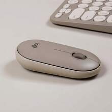 Logitech [Pebble Pebble Mouse] Wireless Bluetooth Ultra-Thin Silent Mouse, Compatible With Apple Mac/IPad, One-Key Multi-Device Switching, High Quality For Office, Home, Coffee Shop, Mobile Work - Grey - View 2