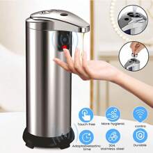 Automatic Countertop Sensor Soap Dispenser, Non-Contact Motion Sensor Soap Dispenser With Upgraded Waterproof Base, Suitable For Bathrooms, Restaurants, Kitchens (Silver)