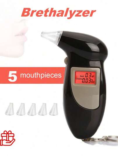 Portable Breath Breathalyzer, Non-Contact Digital Alcohol Tester With Keychain, Personal BAC Analyzer For Driving, Beak Style Car Alcohol Tester(Battery Not Included)