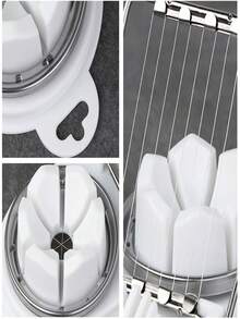Flower-Cut Egg Slicer Multi-Petal Splitter Loose Egg Multi-Functional Household Peeled Egg Egg Artifact - White - View 5