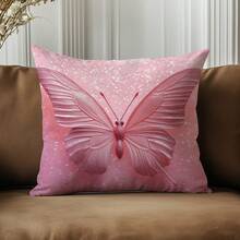 1 Vỏ gối nhung in hình bướm màu hồng, kích thước 45x45cm, thích hợp để trang trí trong nhà, tiệc tùng, làm quà tặng - Nhiều màu - Xem 7