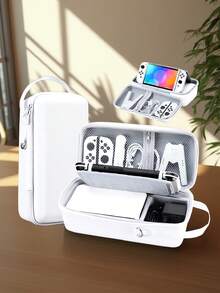 Switch NS/Switch OLED 收纳包，黑/白配色，可装充电器和原装底座，Switch 2 收纳包，Joy-Con 2 控制器包，大容量一体式收纳，包含主机、手柄、游戏卡带、通用提手、旅行便携包、保护装置、防摔、防刮擦、防滑。 - 彩色 - 查看 5